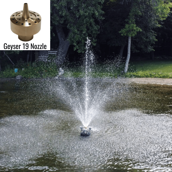 HALF OFF PONDS Aqua Marine Floating Fountain with Large Float, 3-Watt Color Changing Light Kit 6 Interchangeable Nozzles for 8 Unique Spray Patterns AQF100003X3-100 1 HP Pump with 100' Cord, 3 